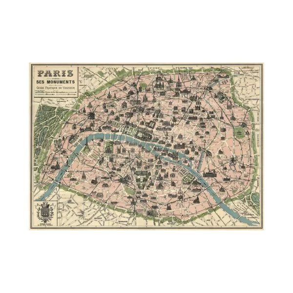 Online Sélectionné par Fleux Affiche Cavallini Plan Vintage De Paris - 50 X 70 Cm