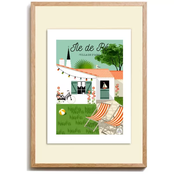 Flash Sale Les Petits Yéyés Affiche Ile De Re Ars Bain De Mer - 30 X 40 Cm