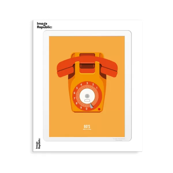 Online Image Republic Affiche Le Duo Telephone 2 Orange - 30 X 40 Cm