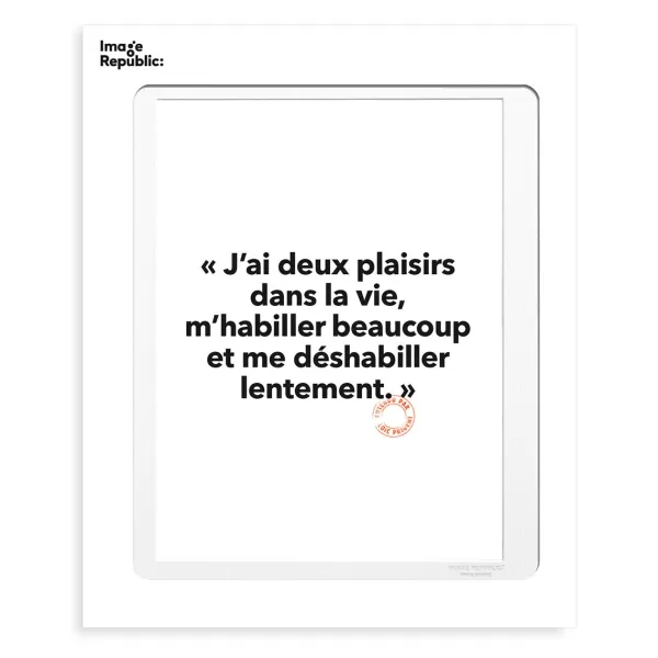 Discount Image Republic Affiche Loic Prigent J'Ai Deux Plaisirs - 30 X 40 Cm