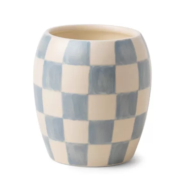 Cheap Sélectionné par Fleux Bougie Damier En Porcelaine - Coton & Teck