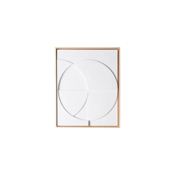 Fashion HK Living Cadre Relief Art C - 40 X 50 Cm - Blanc S