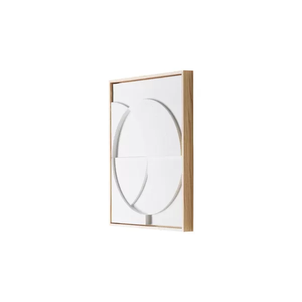 Fashion HK Living Cadre Relief Art C - 40 X 50 Cm - Blanc S