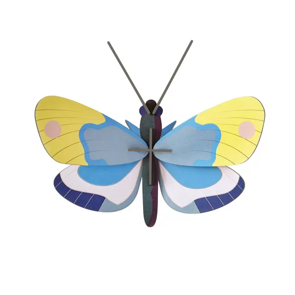 New Studio Roof Décoration Murale Papillon Monarque Jaune En Carton Recycle