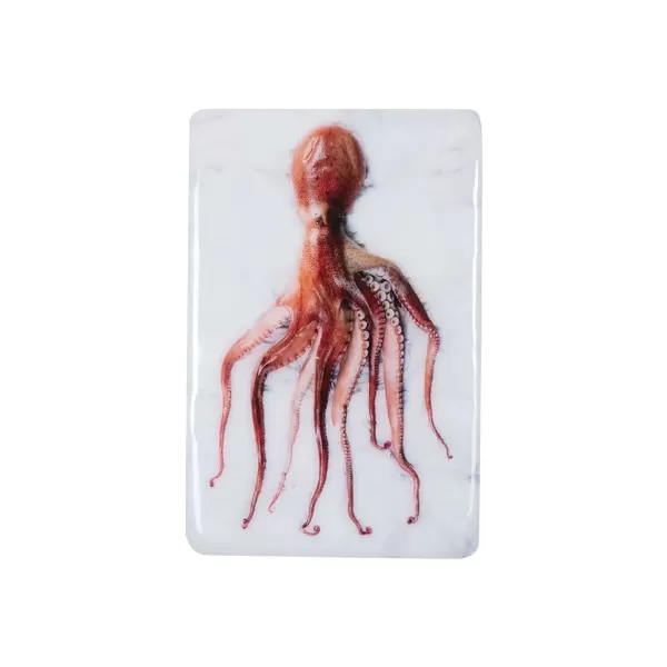 Fashion Stigerwoods Décoration Murale Poulpe Portugais Rouge Sur Fond Blanc - 20 X 29 Cm