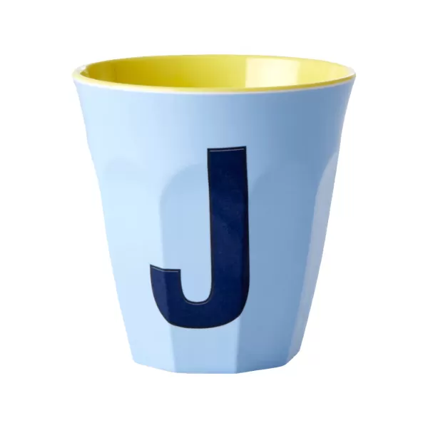 Best Sale Rice Gobelet Lettre J En Melamine - Bleu
