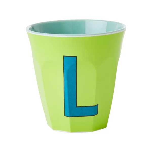Shop Rice Gobelet Lettre L En Melamine - Lime
