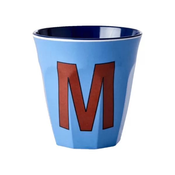 Fashion Rice Gobelet Lettre M En Melamine - Bleu