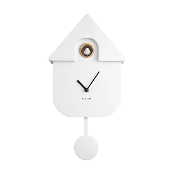 Online Sélectionné par Fleux Horloge Modern Cuckoo En Metal L 21.5 X H 41 Cm - Blanc