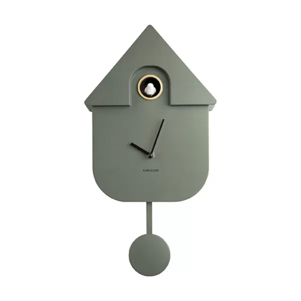 Discount Sélectionné par Fleux Horloge Modern Cuckoo En Metal L 21.5 X H 41 Cm - Vert Kaki