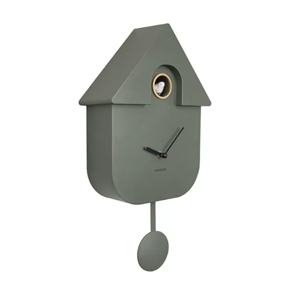 Discount Sélectionné par Fleux Horloge Modern Cuckoo En Metal L 21.5 X H 41 Cm - Vert Kaki