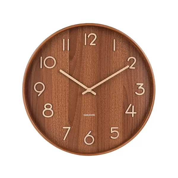 Fashion Sélectionné par Fleux Horloge Murale Pure En Bois De Tilleul - O 40 Cm - Dark