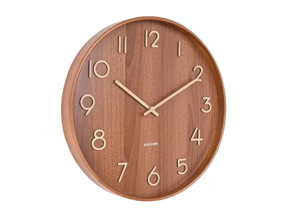 Fashion Sélectionné par Fleux Horloge Murale Pure En Bois De Tilleul - O 40 Cm - Dark
