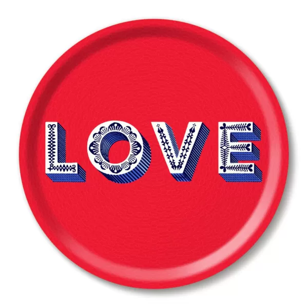 Store Sélectionné par Fleux Plateau Love - O 39 Cm - Rouge