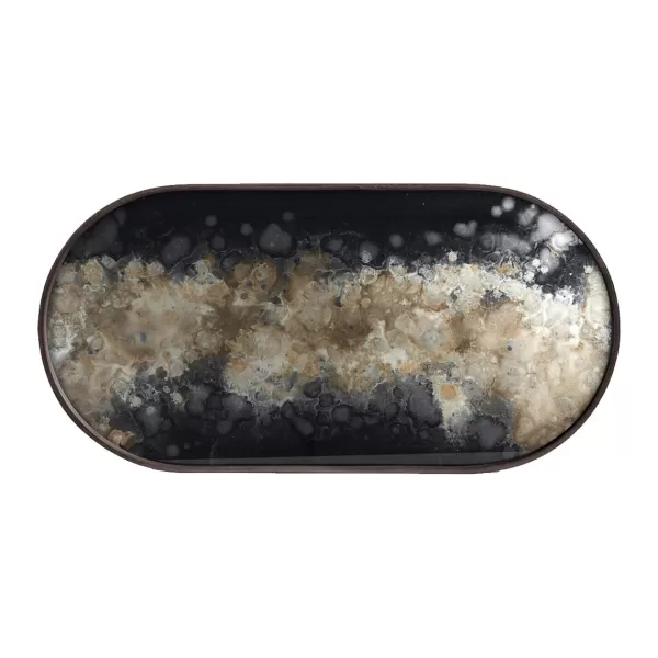 Store Ethnicraft Plateau Ovale En Verre Black Organic