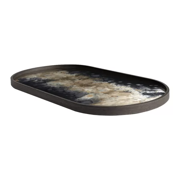 Store Ethnicraft Plateau Ovale En Verre Black Organic