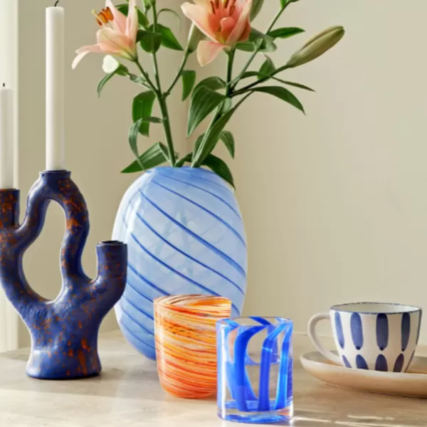 Best Sélectionné par Fleux Verre A Rayures - Bleu Fonce Marine